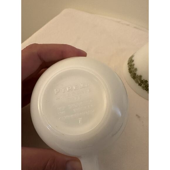 4 Vintage Pyrex Corelle Spring Blossom Green Crazy Daisy Coffee Tea Cup Mugs - Picture 9 of 9